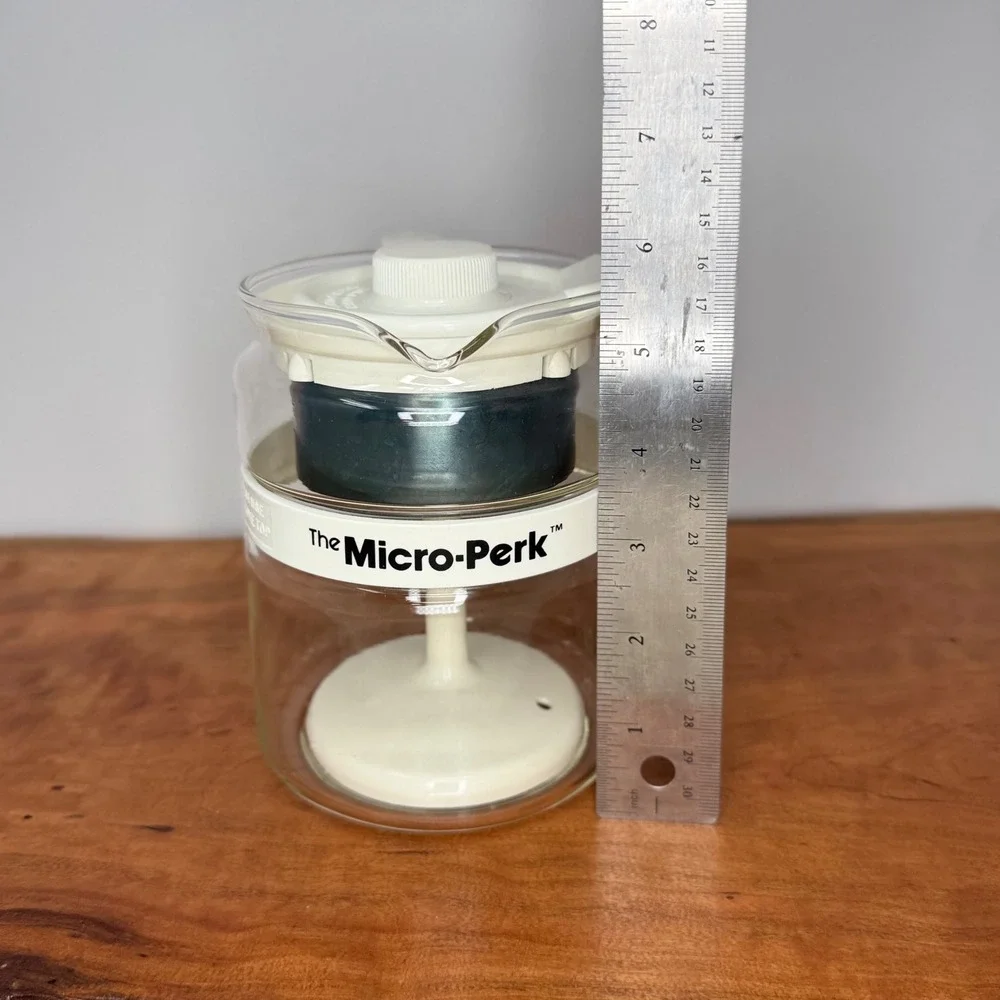 Vintage Gemco The Micro-Perk Microwave Coffee Percolator Glass White C-32 USA